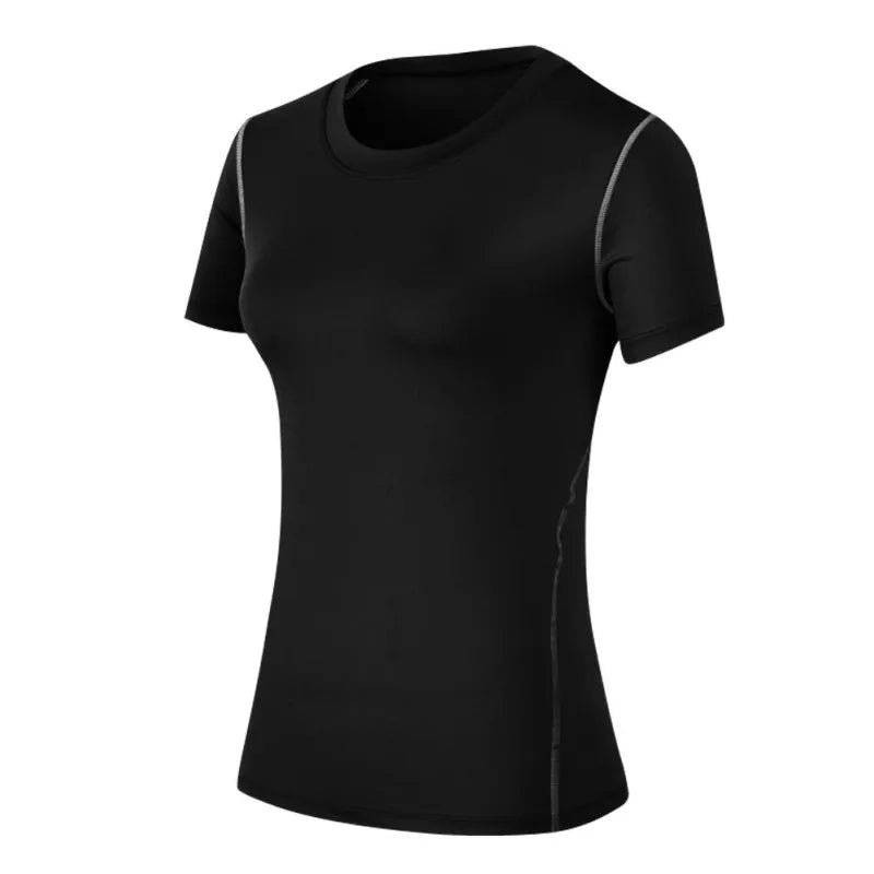 Fitness Women's Shirts Quick Drying T Shirt Elastic Yoga Sport