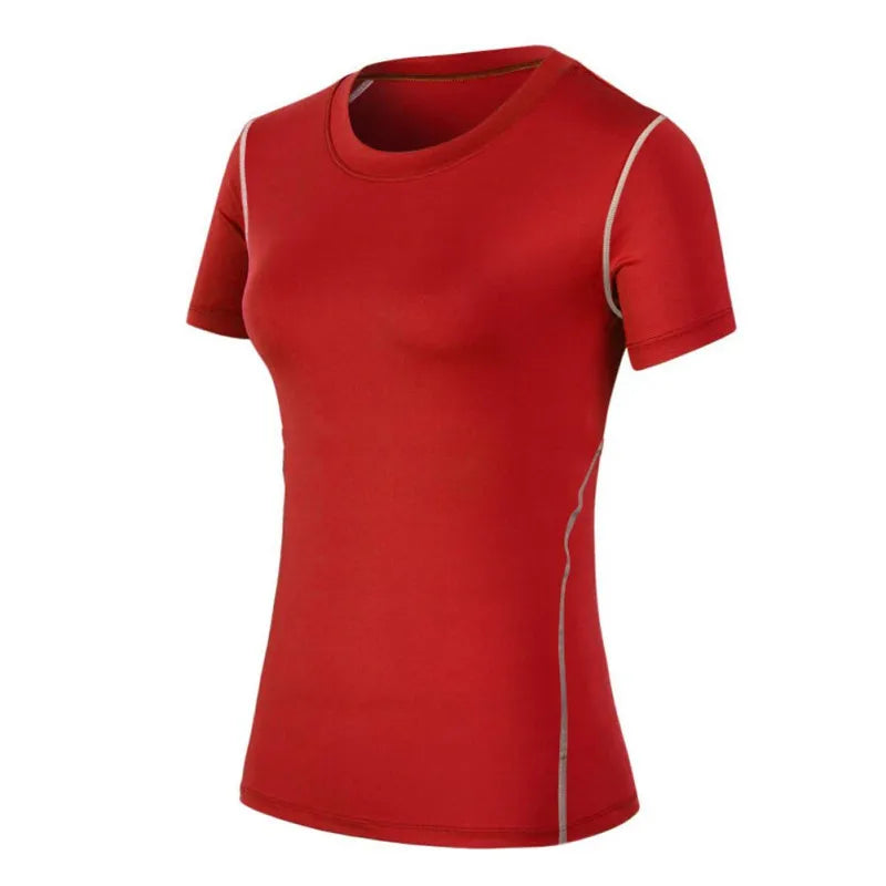 Fitness Women's Shirts Quick Drying T Shirt Elastic Yoga Sport