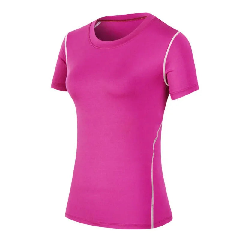 Fitness Women's Shirts Quick Drying T Shirt Elastic Yoga Sport