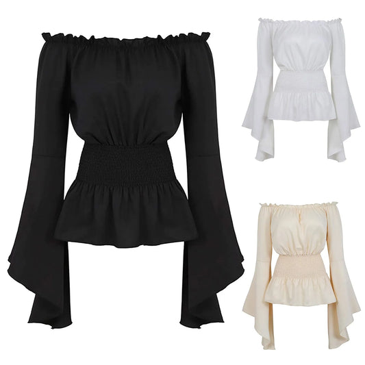 Off Shoulder Sleeves Corset Blouse