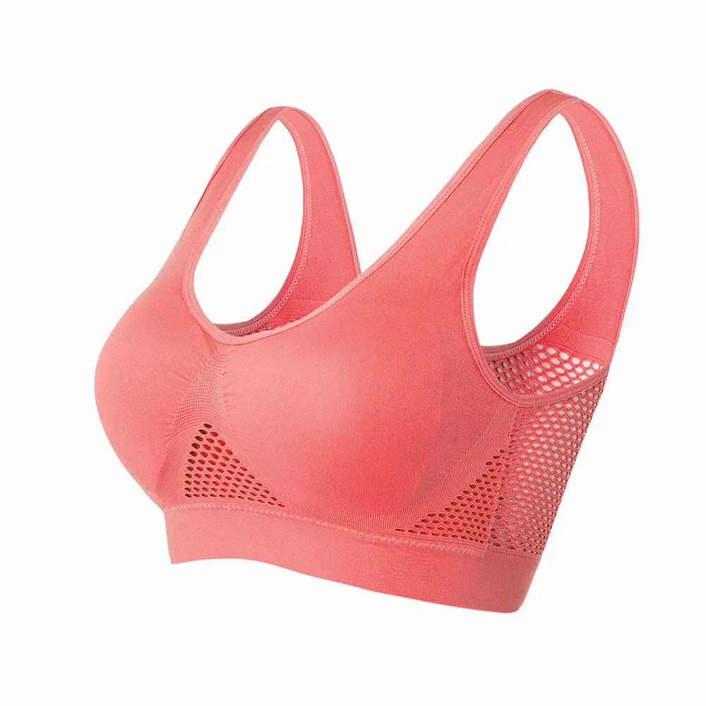 S-6XL Hollow Out Women Sport Bra Fitness Yoga Running Vest Underwear Padded Crop Tops Underwear No Wire-rim gym top bras