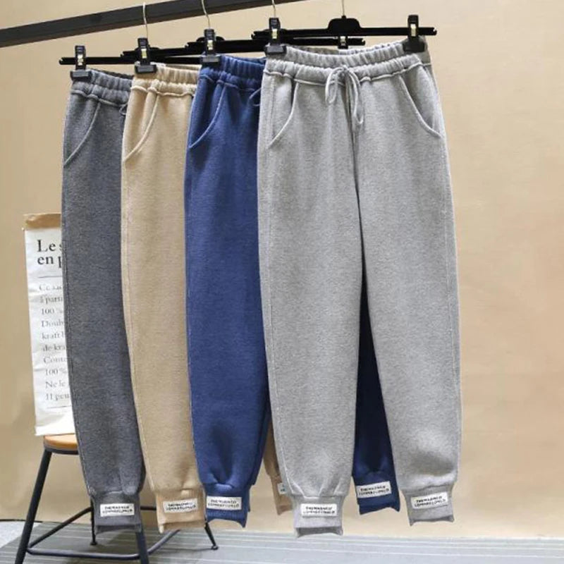 Sexy High Waist Loose Fleece Sweatpants