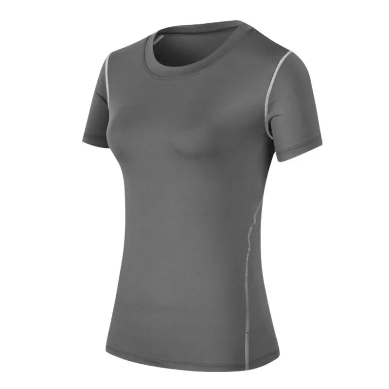 Fitness Women's Shirts Quick Drying T Shirt Elastic Yoga Sport