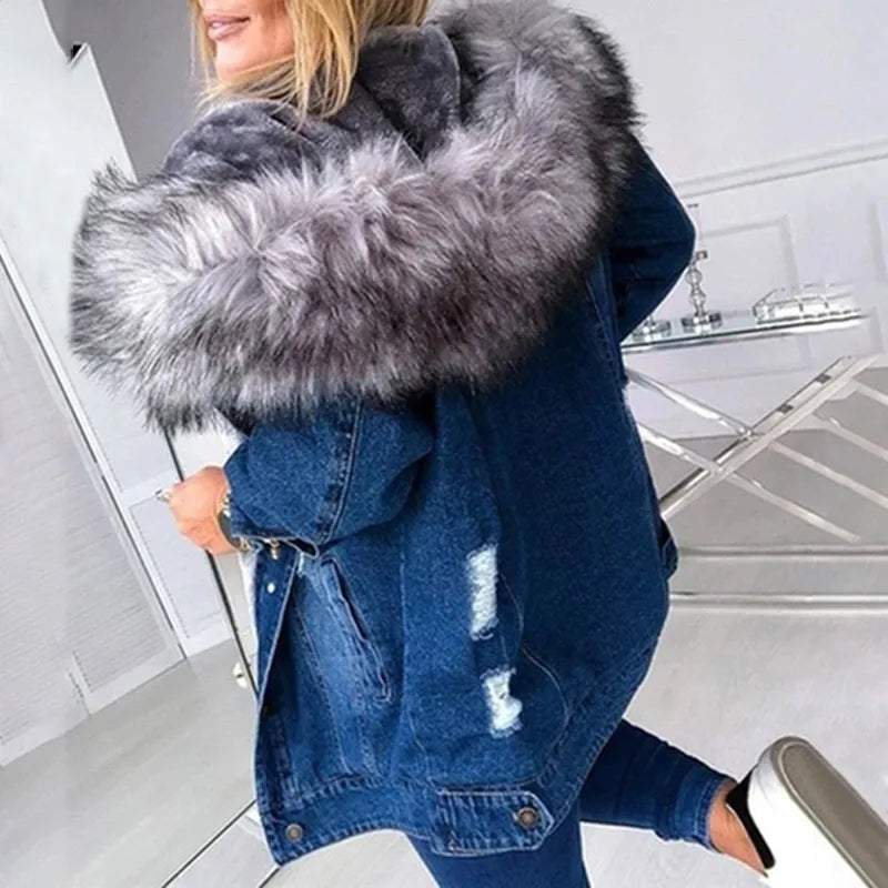 2025 Women Winter Denim Jackets