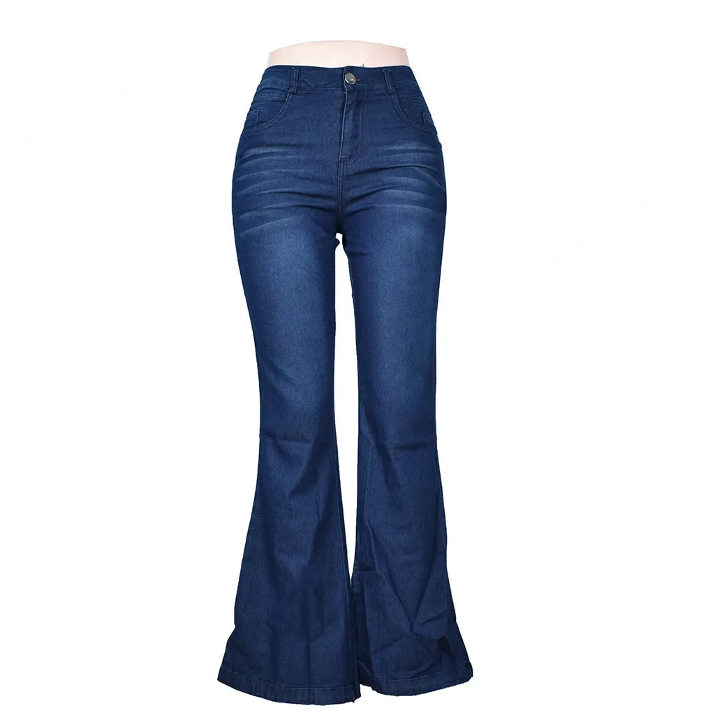 Slim Fit Flare High Waist Denim Pants