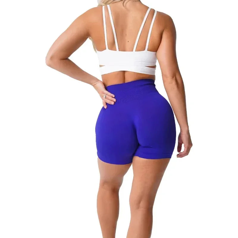 Spandex Solid Seamless Shorts Women Soft Workout Tights Fitness Outfits Yoga Pants Gym Wear