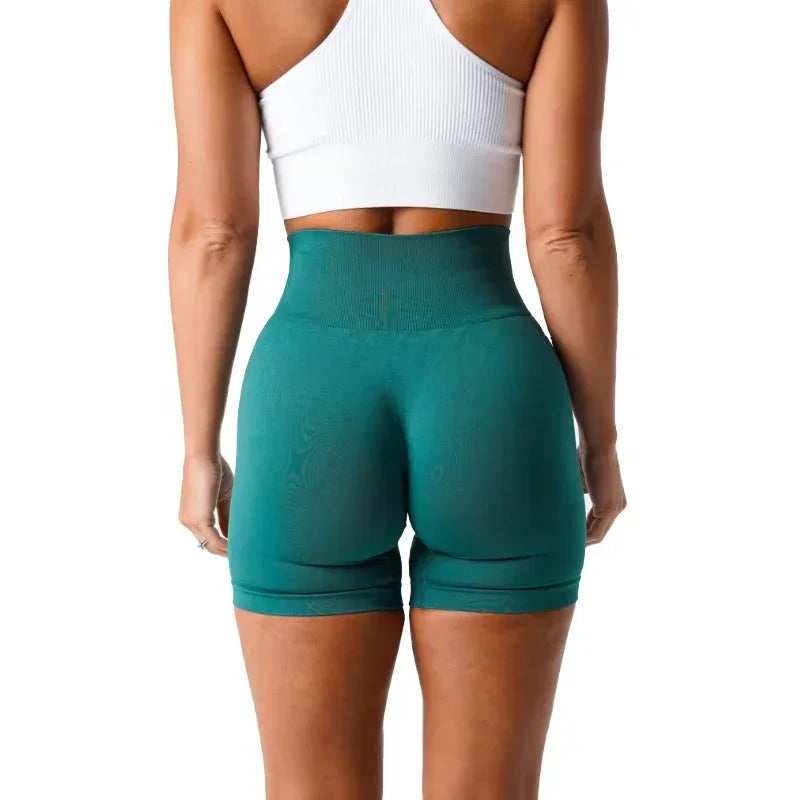 Spandex Solid Seamless Shorts Women Soft Workout Tights Fitness Outfits Yoga Pants Gym Wear