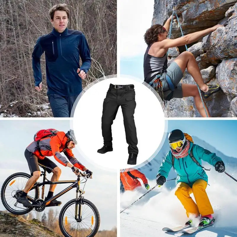 2024 Men Winter Waterproof Climbing SkiingTrekking Fleece Fishing TacticalSharkskin Cargo Pants Jackets Camping Hiking Trousers