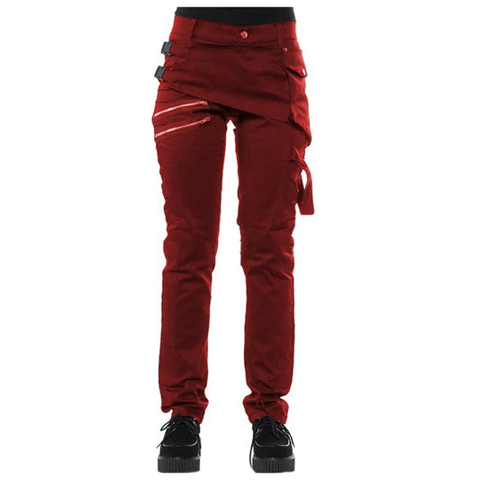 Women Gothic Pants Zipper Pockets