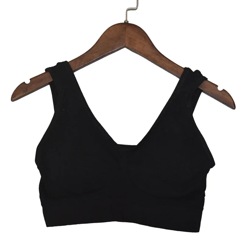 S-6XL Hollow Out Women Sport Bra Fitness Yoga Running Vest Underwear Padded Crop Tops Underwear No Wire-rim gym top bras