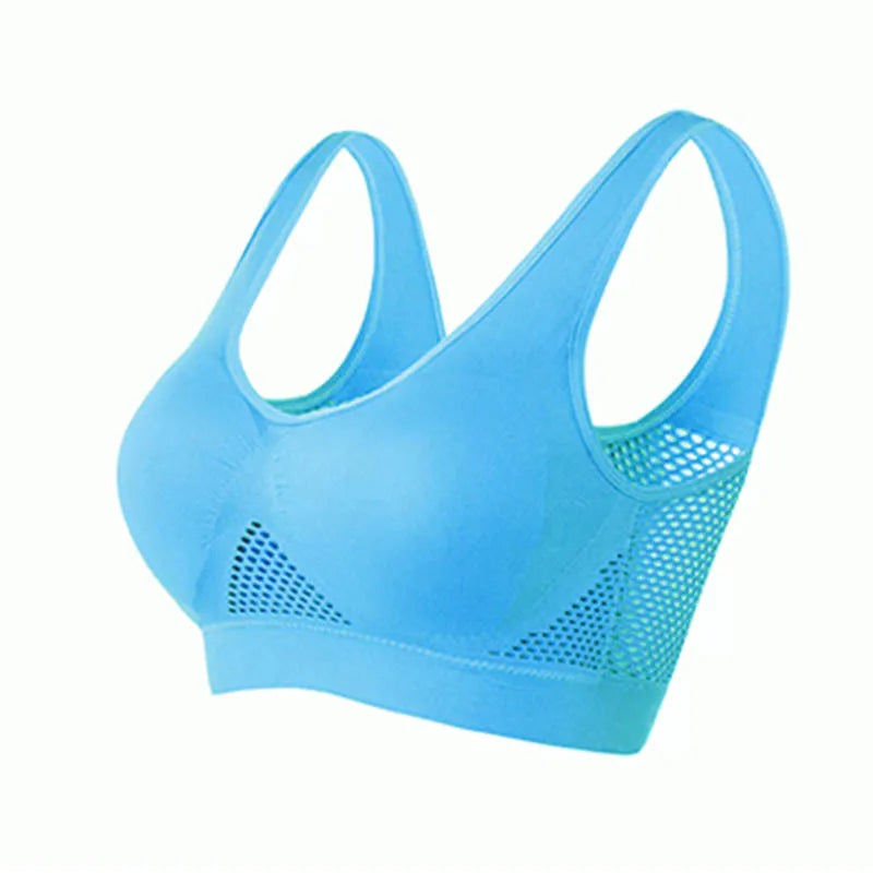 S-6XL Hollow Out Women Sport Bra Fitness Yoga Running Vest Underwear Padded Crop Tops Underwear No Wire-rim gym top bras