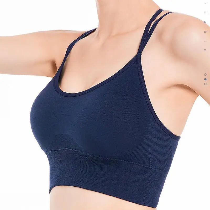 S-XL Women cross back yoga sports bra breathable shock proof fitness push up top yoga running active sportswear vest bra