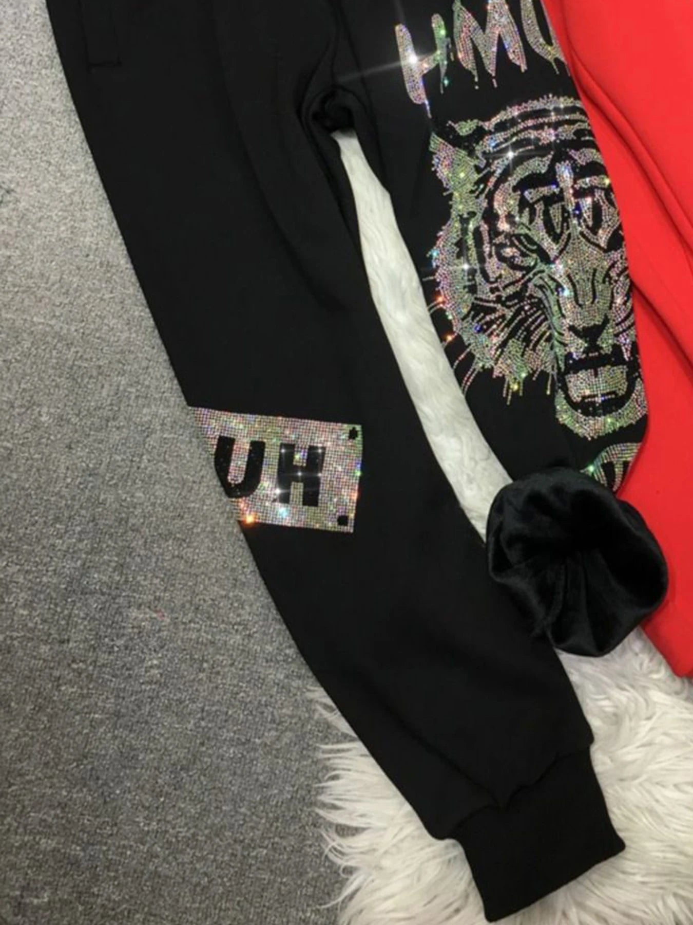 Plus Size Sweatpants Fleece Graphic Joggers with Pocket