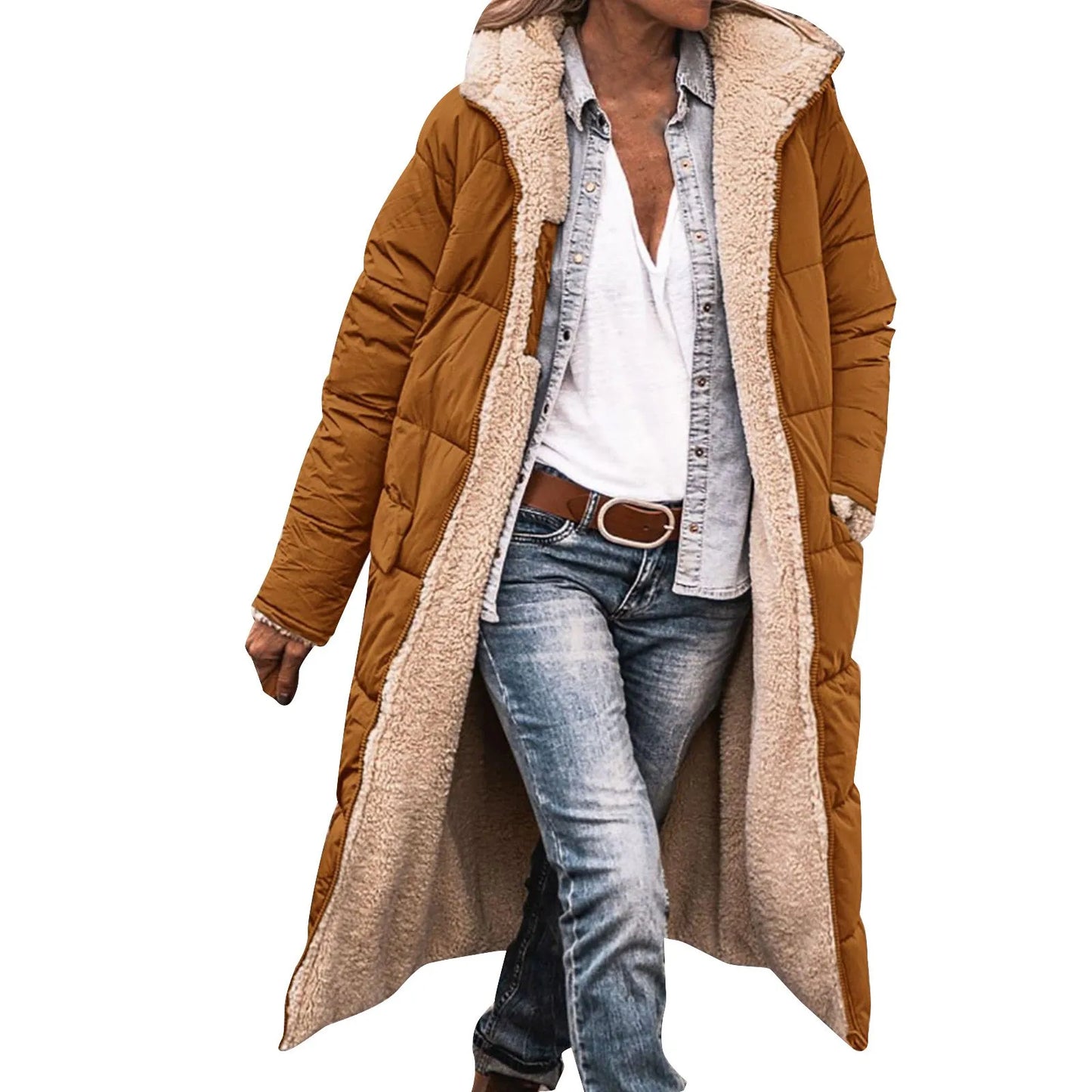 Warm Winter Long Overcoat Double Faced