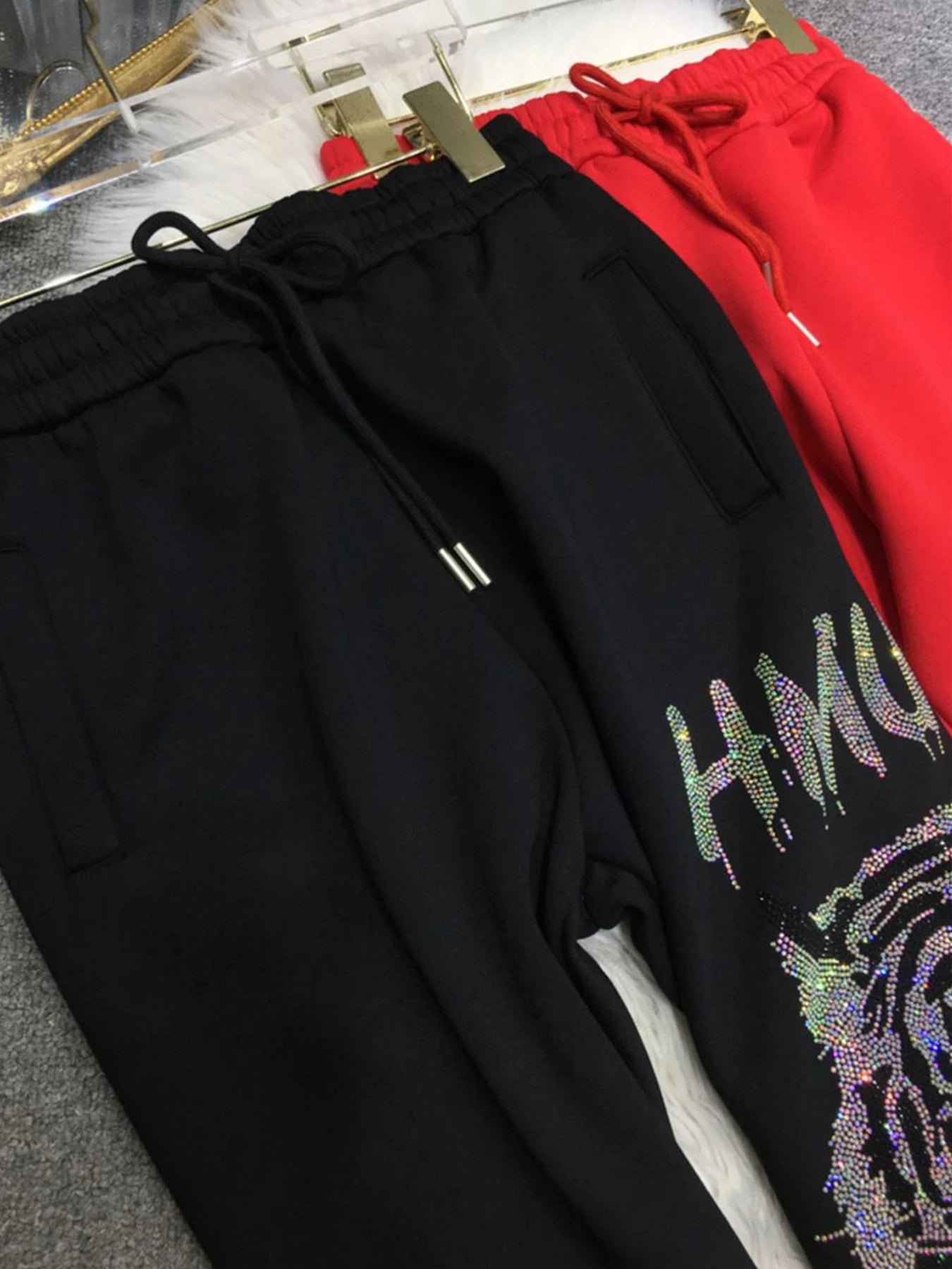 Plus Size Sweatpants Fleece Graphic Joggers with Pocket