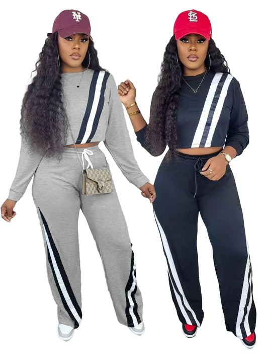 Women's Set Long Sleeve Sweatshirt and Sweat Pants Tracksuit