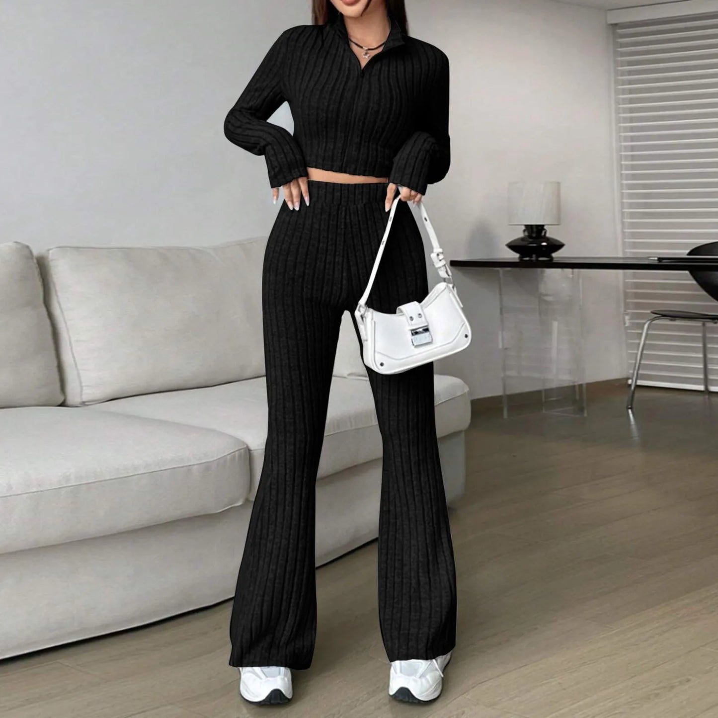 2025 Spring Knitted 2 Piece Sets Tracksuit