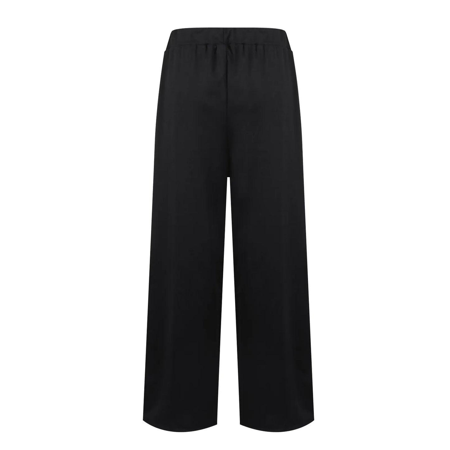 Black High Waist Straight Wide Leg Casual Pantalone