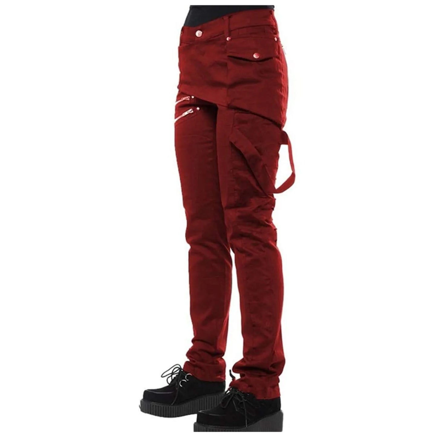 Women Gothic Pants Zipper Pockets