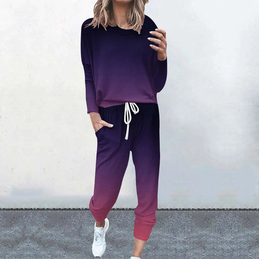 Thin Tracksuit 2 Pieces Set Pullover Hoodies+Pants Sport Suit