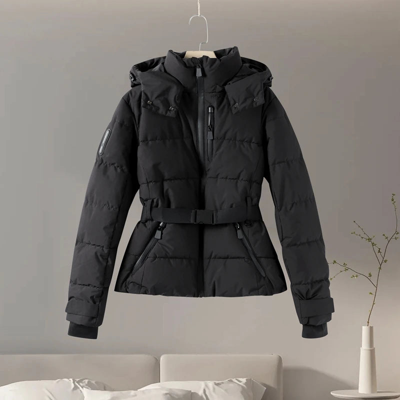 Fashion Hooded Padded Coats With Belt