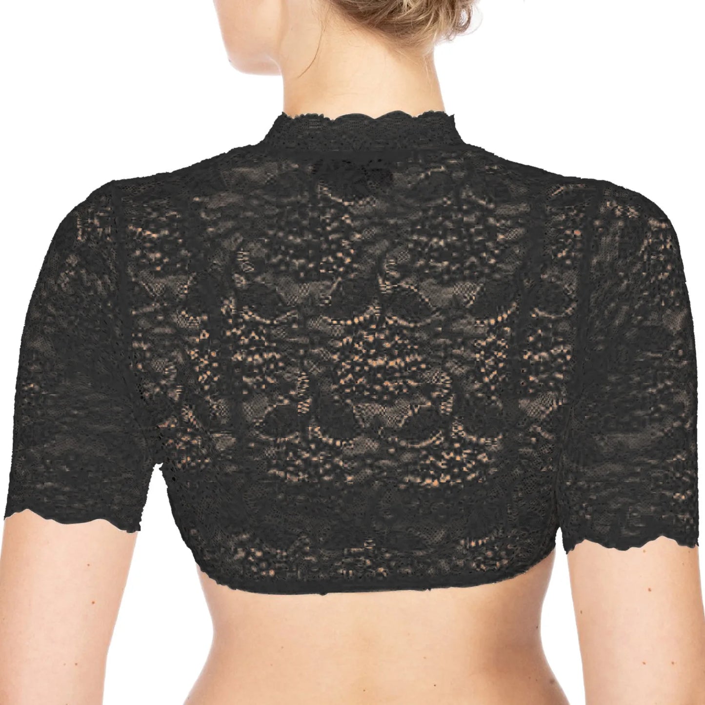 Plus Size Elegant Lace Dirndl Blouse Crop Top 2025