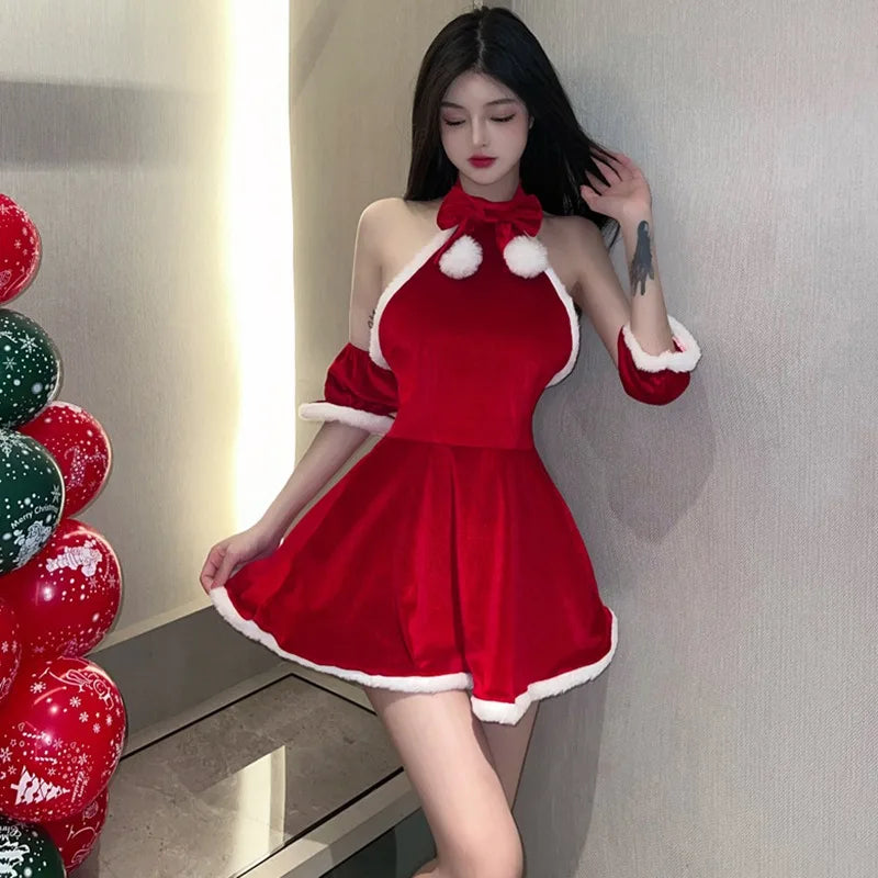 Winter Sexy Slim Cute Red Dresses