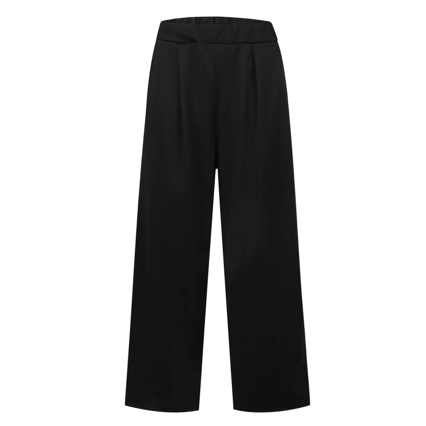 Black High Waist Straight Wide Leg Casual Pantalone