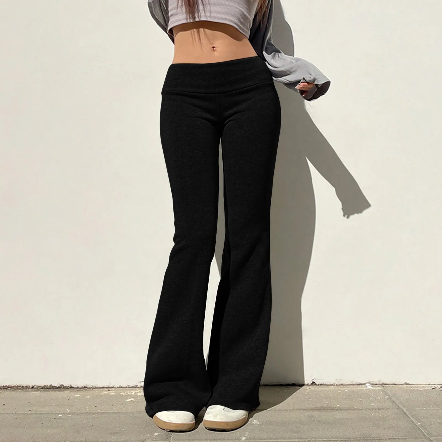 Flare Pants Slim Fitting Low Waist