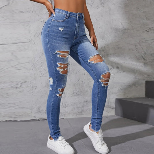 2025 Ripped Skinny Jeans Push Up Jeans High Waist