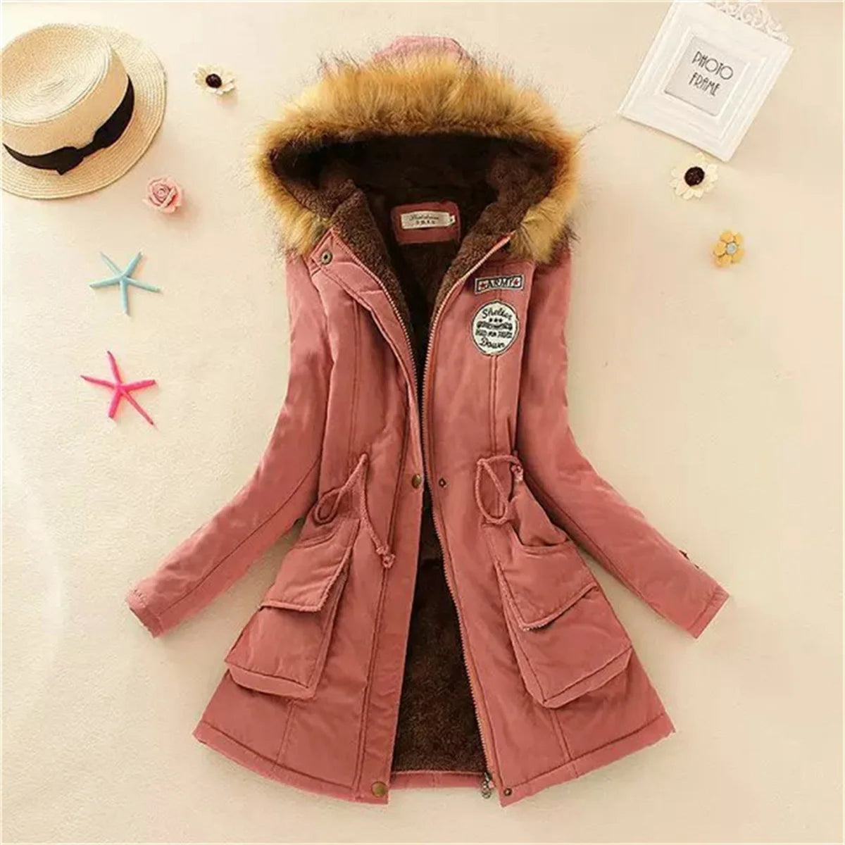 Fleece Lined Hood Down Jacket