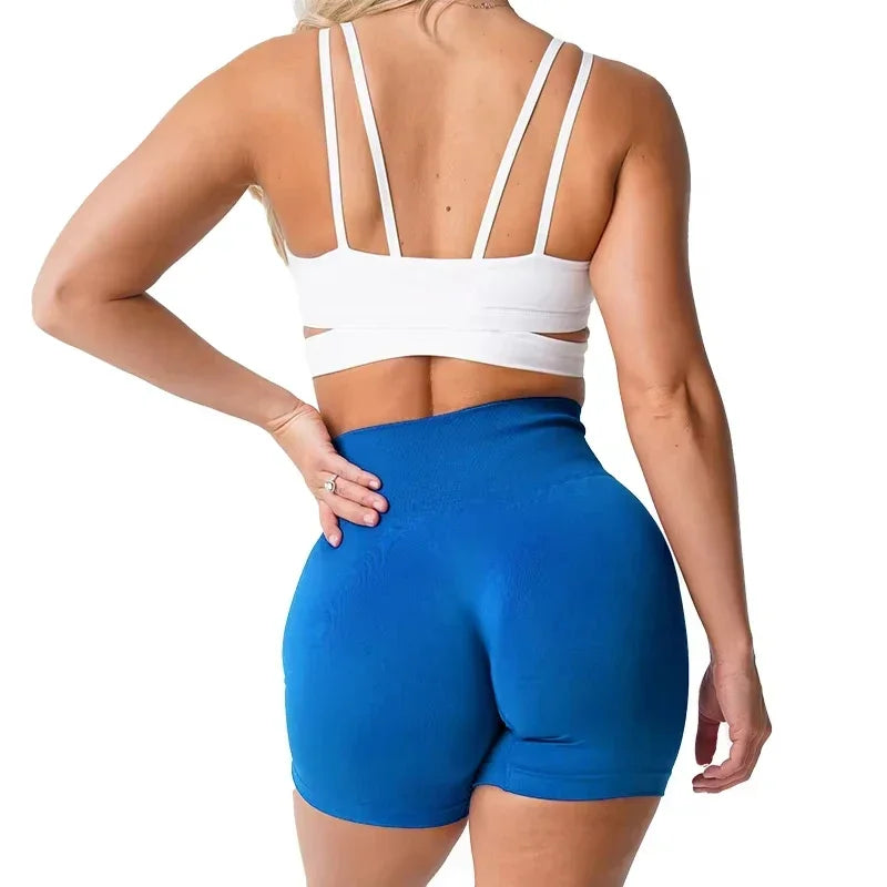 Spandex Solid Seamless Shorts Women Soft Workout Tights Fitness Outfits Yoga Pants Gym Wear