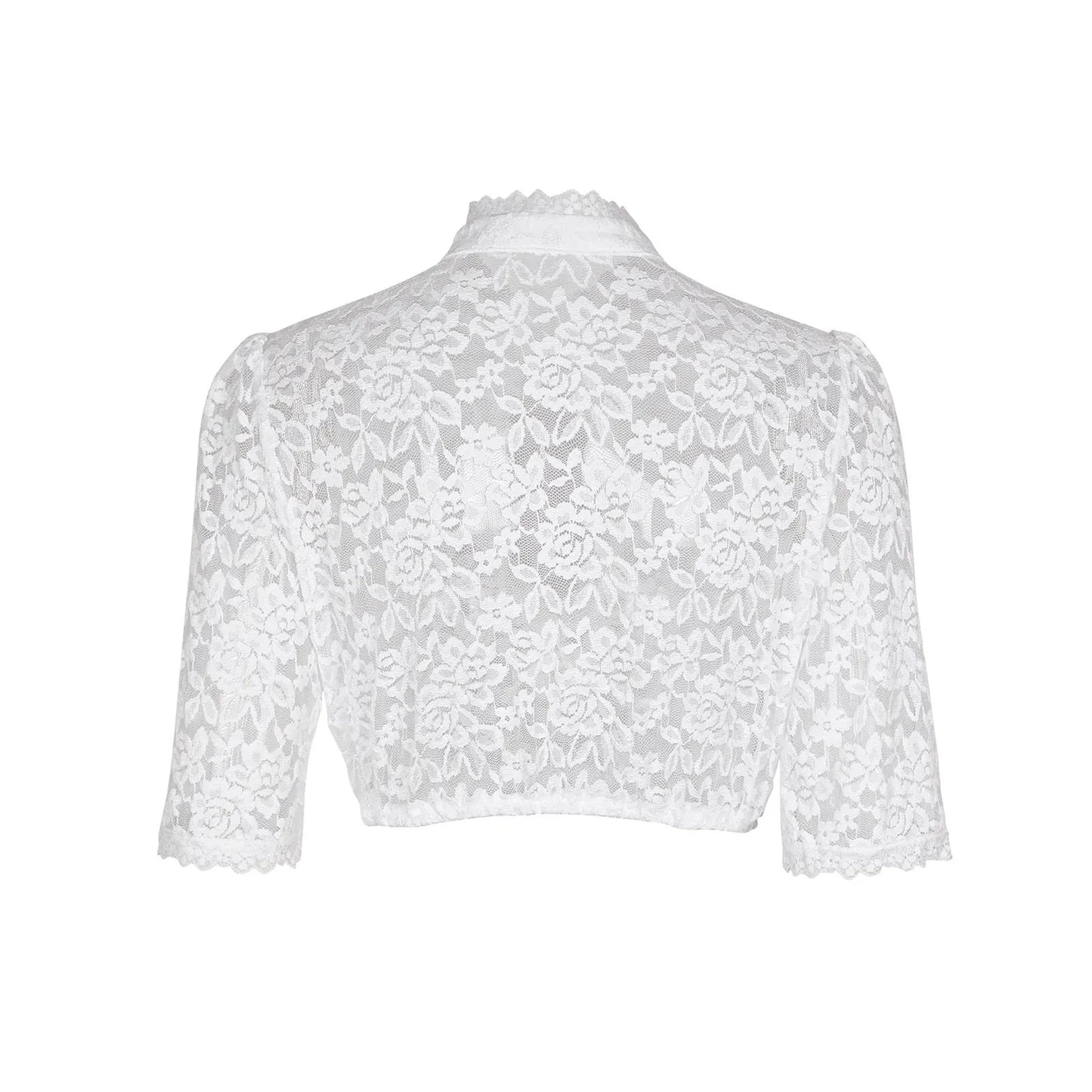 Elegant Blouse Lace Floral Dirndl Wrap Crop Top