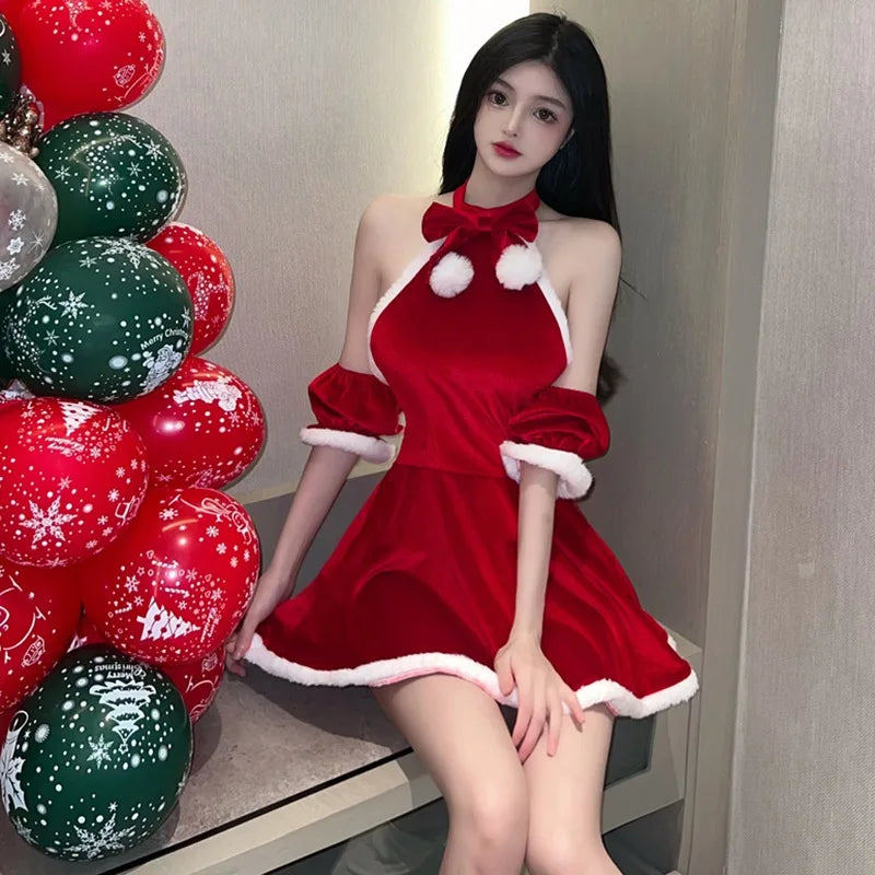 Winter Sexy Slim Cute Red Dresses