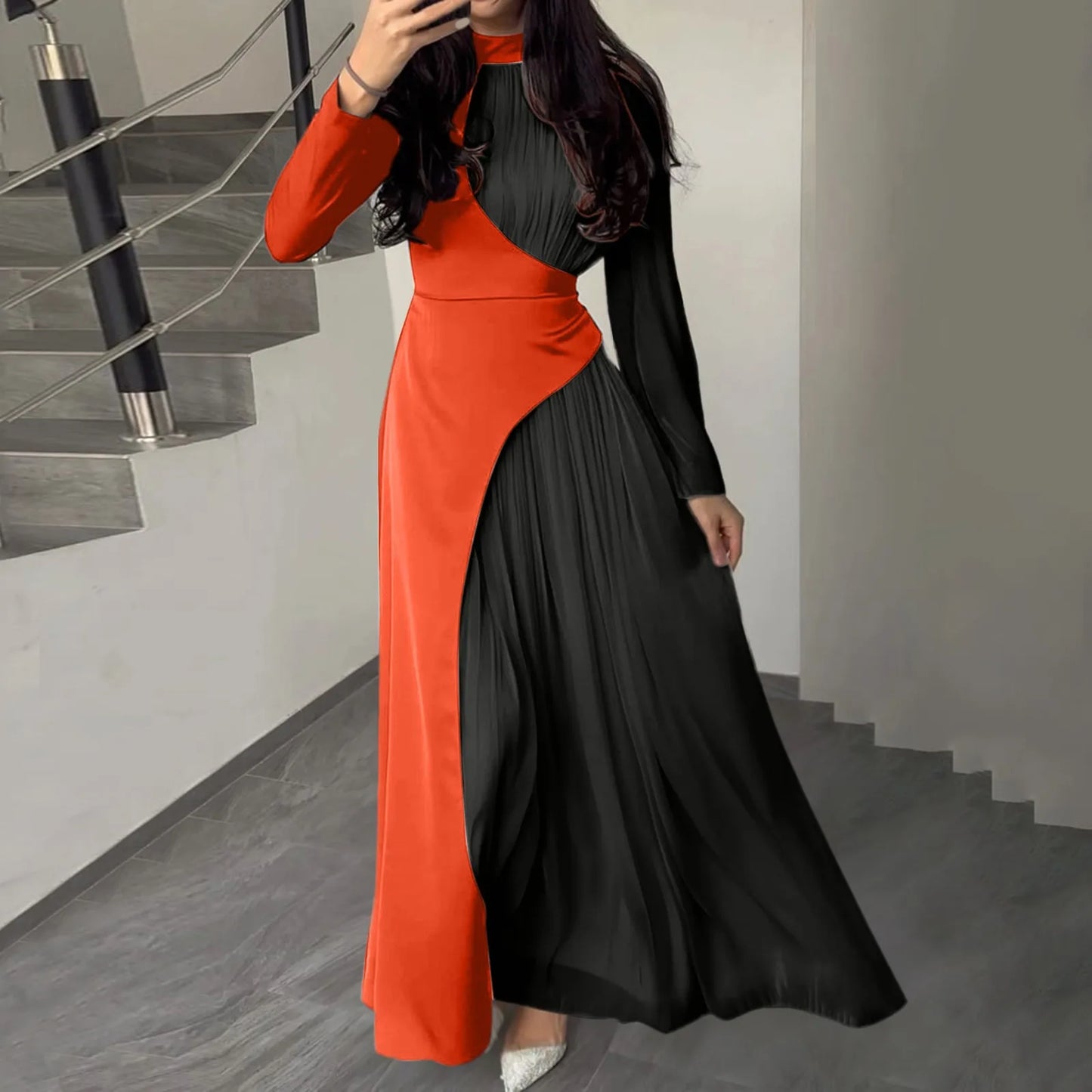 Women'sElegant Patchwork Long Dress